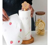 DUDNJC Support en bois pour rouleau de papier essuie-tout de cuisine, support vertical pour comptoir de salle de bain, support de rouleau de papier en bois pour table d'armoire