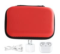 DUDOK Organiseur électronique, 128,54 cm, résistant à la poussière, sac de rangement de câble de données pour cordon, chargeur, téléphone, bouchons d'oreille, écouteurs, Rouge, 12*8.5*4cm, Voyage