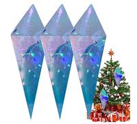 DUDOK Ornements en forme de goutte de stalactite à suspendre avec lumière - Ensemble de décorations de stalactites de Noël pour décoration de fête d'arbre de Noël en plein air