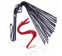 Dudoy Fouet d'entraînement pour Chevaux de précision, Ensemble Deux pièces Bicolore, spécialement conçu pour l'entraînement équestre de Base, Cuir Souple pour Une Prise en Main Confortable