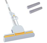 DUDTO Balai éponge PVA de 152,4 cm de Long, tête de 38,1 cm avec 2 tampons éponge pour Nettoyage du Sol, Presser avec essoreuse