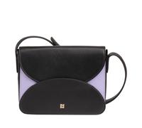 DUDU Borsa a Tracolla Donna in Pelle Con Patta Modello Envelope - Borsetta Piccola Élégant e Versatile Con Tracolla Regolabile, Borsa Perfetta per Ogni Occasione Black_Lavender, Noir/lavande, 21,00