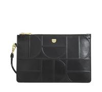 DUDU Grande Pochette Donna in Pelle Stampata da Polso, Pochette a Mano Con Laccetto - Elegante, Spaziosa e Pratica per Carte, Banconote e Monete Black_Nude, Noir nude, 22,00