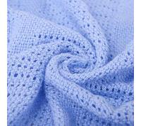 DUDU N GIRLIE Couverture cellulaire pour lit bébé - Extra Douce - 100% Coton Doux et Respirant - Toutes Saisons - Couverture de Voyage pour lit d'enfant (100 x 150 cm) - Bleu.