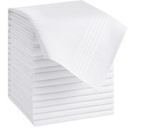 DUDU N GIRLIE Mouchoirs 100% coton, 24 pièces, 40 x 40 cm, blanc