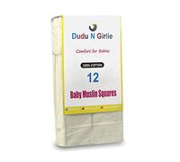Dudu N Girlie Premium de qualité pour bébé carrés de mousseline 100% coton, Super Doux, fabriqué dans l'UE, crème