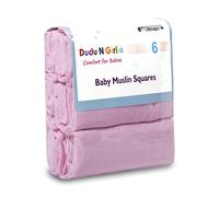 Dudu N pour 100% coton bébé carrés de mousseline, 70 cm x 70 cm, 6 pièces, Rose