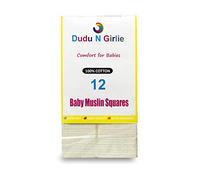 Dudu N pour haute qualité carrés de mousseline, crème, 12 pièces