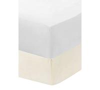 Dudu N pour lit en coton jersey de berceau Drap-housse, 40 cm x 90 cm, 2 pièces, Blanc/crème