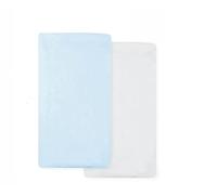 Dudu N pour lit en coton jersey Drap-housse, Blanc/bleu, 2 pièces
