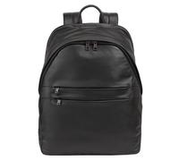 DuDu New York Daypack Cuir véritable 41 cm Compartiment ordinateur noir
