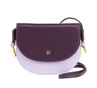 DUDU Petit Sac à Bandoulière en Cuir Femmes, Sac à Main Compact et Plat avec Fermeture à Bouton, Bandoulière Ajustable Deep Purple