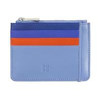 DUDU Petite Pochette Porte-Cartes de crédit en Cuir véritable Multicolore avec Portefeuille zippé Bleu Pastel