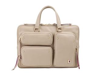DuDu Pocket Attaché-case Cuir véritable 36 cm Compartiment ordinateur beige