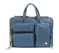 DuDu Pocket Attaché-case Cuir véritable 36 cm Compartiment ordinateur bleu