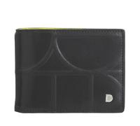 DUDU Portafoglio da Uomo in Pelle Stampata Con Clip Fermasoldi, Piccolo Portafogli Sottile Compatto Con Protezione RFID - Porta Carte di Credito e Zip Posteriore Black_Bright Yellow, Noir/jaune