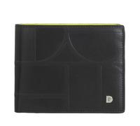 DUDU Portafoglio da Uomo RFID in Pelle Stampata Classico Con Portamonete - Elegante, Compatto, Con Scomparti per Carte e Banconote Black_Bright Yellow, Noir/jaune brillant, 12,60