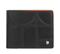 DUDU Portafoglio da Uomo RFID in Pelle Stampata Classico Con Portamonete - Elegante, Compatto, Con Scomparti per Carte e Banconote Black_Orange, noir/orange, 12,60