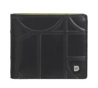 DUDU Portafoglio Piccolo da Uomo RFID in Pelle Stampata, Portafogli Porta Carte Tessere Con Patta Interna, Senza Portamonete, Tasca Con Retina Black_Bright Yellow, Noir/jaune brillant, 10,50