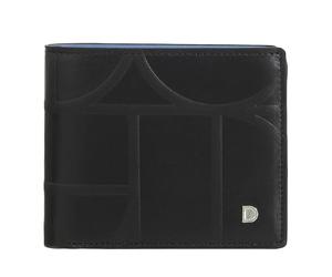 DUDU Portafoglio Piccolo da Uomo RFID in Pelle Stampata, Portafogli Porta Carte Tessere Con Patta Interna, Senza Portamonete, Tasca Con Retina Black_Pastel Blue, Noir/bleu pastel, 10,50