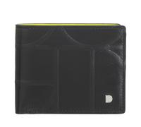 DUDU Portafoglio Uomo Slim in Pelle Stampata Con Protezione RFID - Compatto, Elegante, Dimensioni Ridotte - Portafogli Porta Carte di Credito Con Portamonete Black_Bright Yellow, Noir/jaune brillant
