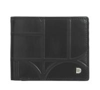 DUDU Portafoglio Uomo Slim in Pelle Stampata Con Protezione RFID - Compatto, Elegante, Dimensioni Ridotte - Portafogli Porta Carte di Credito Con Portamonete Black_Orange, noir/orange, 10,60