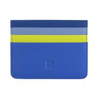DUDU Porte Cartes de crédit coloré en Cuir Nappa de Vachette 6 Fentes Bleuet
