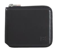 DUDU Portefeuille Homme RFID en Cuir Porte-Monnaie avec Fermeture Zip extérieure Petit avec 6 Fentes pour Cartes Noir