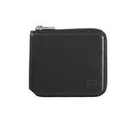 DUDU Portefeuille Homme RFID en Cuir Porte-Monnaie avec Fermeture Zip extérieure Petit avec 6 Fentes pour Cartes Noir