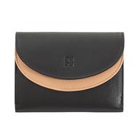 DUDU Portefeuille Femme Cuir Véritable RFID avec Porte-Monnaie, Portefeuille Coloré à Double Rabat Porte Cartes de Crédit Porte Billets Noir