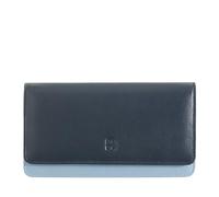 DUDU Portefeuille pour Femme Multicolore en Cuir Souple RFID à Soufflet Navy