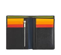 DuDu Portefeuille pour Homme RFID à Volets en Cuir Multicolore avec Fermeture éclair Noir