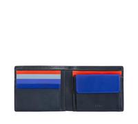 DUDU Portefeuille pour Homme RFID en Cuir Nappa coloré avec Porte-Monnaie et Porte-Cartes Navy