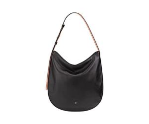 DuDu Sac à bandoulière en cuir souple pour femmes, sac hobo avec fermeture èclaire, grand sac à bandoulière de couleur réglable Noir