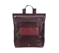 DUDU Sac à Dos pour Homme et Femme, Sac à Dos Souple Casual en Cuir véritable avec Fermeture éclair, Grand Sac à Dos coloré pour Le Travail et Les Loisirs Burgundy foncé