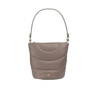 DUDU Sac d'épaule Femme avec bandoulière matelassée en Cuir Nappa, Grand Sac avec Fermeture éclair et Double bandoulière, Design élégant Taupe
