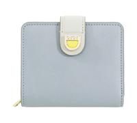DuDu Skyline Porte-monnaie Protection RFID Cuir véritable 11 cm bleu