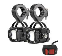 DUDUYANG Moto Phare Phare Auxiliaire Conduite Antibrouillard 12V 24V Projecteur Lentille LED Jaune Blanc Pour Moto(2piece A)