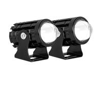 DUDUYANG Moto Phare Phare Auxiliaire Conduite Antibrouillard 12V 24V Projecteur Lentille LED Jaune Blanc Pour Moto(2piece White No Switch)