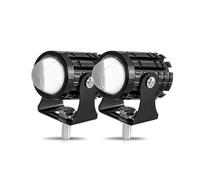 DUDUYANG Moto Phare Phare Auxiliaire Conduite Antibrouillard 12V 24V Projecteur Lentille LED Jaune Blanc Pour Moto(2piece Yellow No Switch)