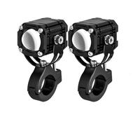 DUDUYANG Moto Phare Phare Auxiliaire Conduite Antibrouillard 12V 24V Projecteur Lentille LED Jaune Blanc Pour Moto(2piece A No Switch)