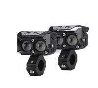 DUDUYANG Moto Phare Phare LED Auxiliaire Moto Feu Antibrouillard Bicolore Jaune Blanc 10 V-28 V 30 W Lentille Projecteur(Style B)