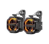 DUDUYANG Moto Phare Phare Moto LED Bicolores Jaunes Blancs Pour Système Conduite(Pair of lights)