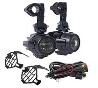 DUDUYANG Moto Phare Phares Auxiliaires LED Moto Feux Route Bicolores Blanc Jaune Accessoires Pour Feux Antibrouillard(A set of B)