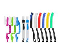 DuDuZui 11 Pièce Brosses de Nettoyage, 6 Brosses de Nettoyage Colorées, 3 Outil de Nettoyage de Rainure à Main, 2 Brosse de Nettoyage Duster 2 en 1, pour Rainures Fenêtres Cuisine Salle de Bain