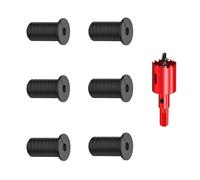 DuDuZui 6 PCS 19mm Boîtier Mural pour Câble Starlink, Antidérapant Grilles Murales Grille Câble Ethernet d'alimentation pour Câble Starlink et Trous de Fil de Meubles, avec Scie Cloche (19mm, Noir)