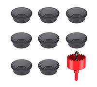 DuDuZui 8 Pièces Œillet de Bureau Passe-Câbl 60 mm, Solution Idéale pour le Bureau et la Maison, Câble de Table, avec Scie Cloche (Noir, 60 mm)