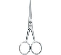 DUE CIGNI Ciseaux spécifiques pour barbier et la Moustache en Acier Inoxydable, 10.2 cm, Argent