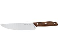 DUE CIGNI - Ligne 1896 - Couteau de Chef CM 20 - Lame en Acier Inoxydable 4116 et Anse en Bois de Noyer
