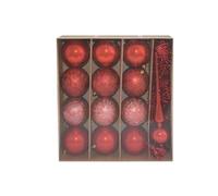 DUE ESSE CHRISTMAS SRL Kit Rouge Embout + Boules 8 cm 12 pièces, comme Photo, Taille Unique